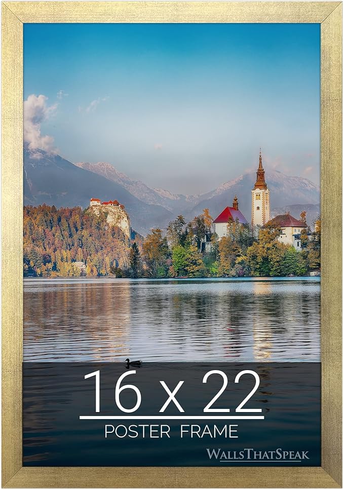 wallsthatspeak 16x22 Gold Picture Frame for Puzzles Posters Photos or Artwork