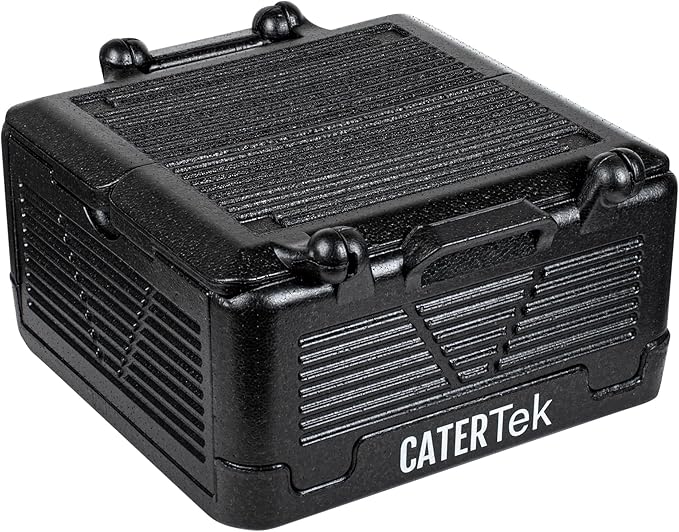 Restaurantware-Cater Tek 25 Quart Catering Hot Box, 1 Top Load Insulated Food Pan Carrier - Holds 1 Full Size 8” Deep Pan, Collapsible, Black EPP Plastic Food Box With Handles, Portable, For Buffet