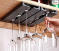 Wine Glass Holder Under Shelf Cabinet Wine Glass Rack Plastic Stemware Rack Glassware Drying Storage Hanger for Kitchen,Bar and Restaurant (Black-2Pack)