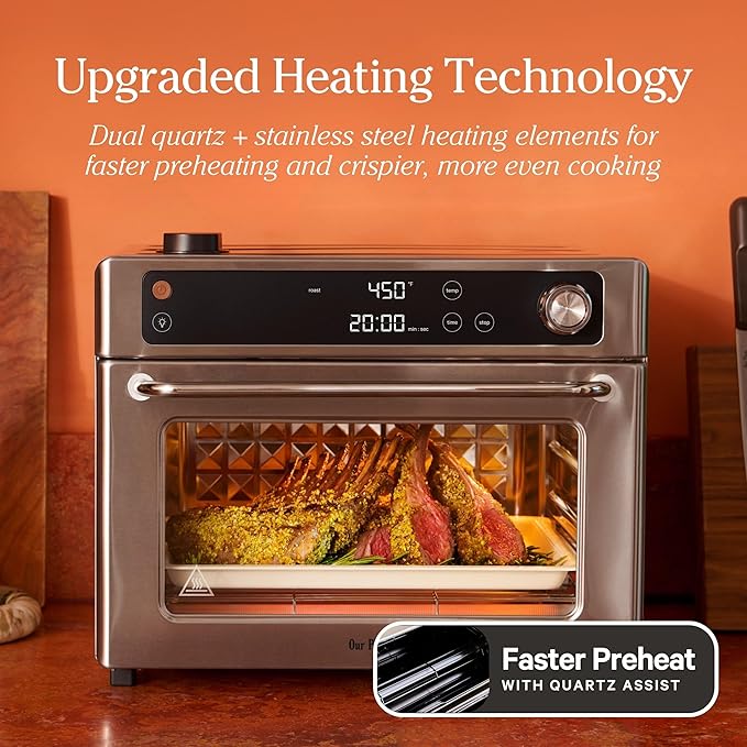 Our Place Wonder Oven Pro | 8-in-1 Digital Air Fryer & Countertop Oven with Basket, Rack, Pan & Tray | 3-Rack, 32 QT Capacity - Air Fry, Toast, Roast, Bake, Reheat, Broil, Proof & Dehydrate | Cream