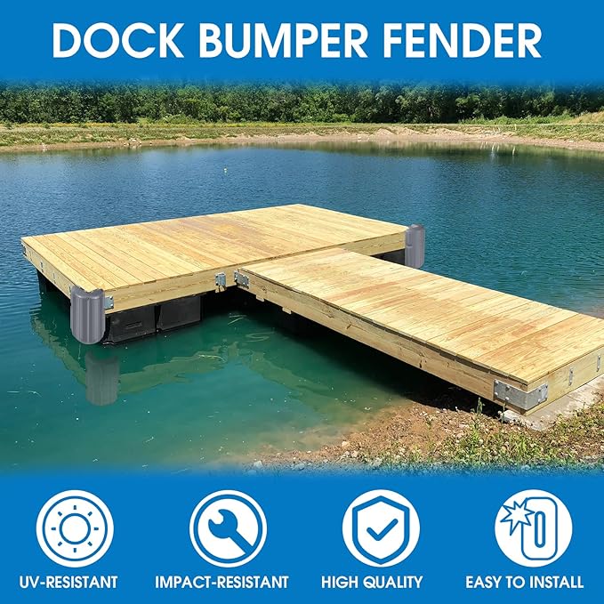 Dock Bumpers Dock Corner Bumper Fender Marine Boat Dock Bumpers for Edge Corner,Inflatable Dock Protection,Soft UV-Resistant Marine-Grade Vinyl,Stainless Steel Mounting Hardware Included,8"x16"