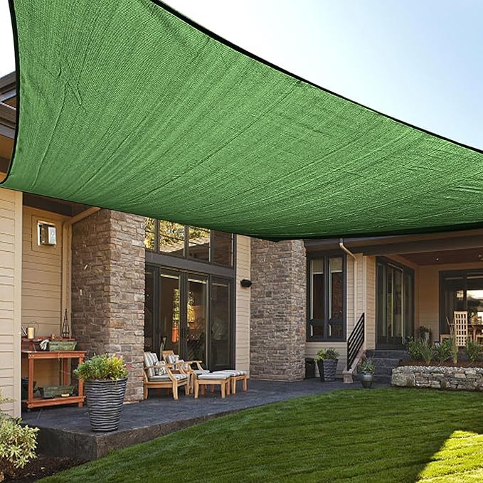 LOVE STORY Custom Size 7' x 13' Piquant Green Sun Shade Sail Canopy Commercial Rectangle Sail Shade Fabric for Patio Garden Backyard Pool (Customized)
