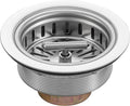 KONE 3-1/2 Inch Kitchen Sink Drain Strainer Assembly Made by All Stainless Steel with Strainer Basket/Drain Stopper, Replacement for Standard Commercial Drains