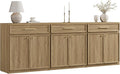 SICOTAS Buffet Cabinet with Storage Large Accent Storage Cabinet with Doors and Shelves 90" Modern Farmhouse Sideboard Credenza Buffet Table Coffee Bar for Living Room Kitchen Dining Room Entryway