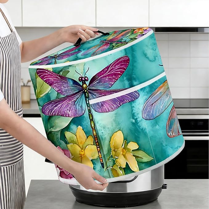 Rice Cooker Cover, Dust Cover for Kitchen Appliances with Handle and Storage Pocket, Easy to Clean Kitchen Decor Gift, Fits 3-6-8 Quart Instant Pot, Slow Cooker and Air Fryer