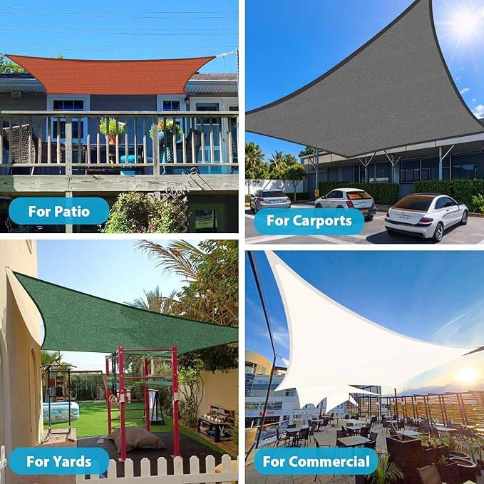 Amagenix Sun Shade Sail 5X5 Curved Edge Outdoor Shade Canopy Dark Grey Breathable 95% UV Block Shade Cloth for Patio Garden Backyard (We Make Custom Size)