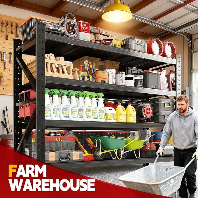 7000LBS Storage Shelves Heavy Duty, Metal Storage Shelves 4 Tier Units Adjustable Utility Rack Shelf, Heavy Duty Garage Racks Shelving for Basement, Industrial, Garage Shelving 48" W x 24" D x 70" H