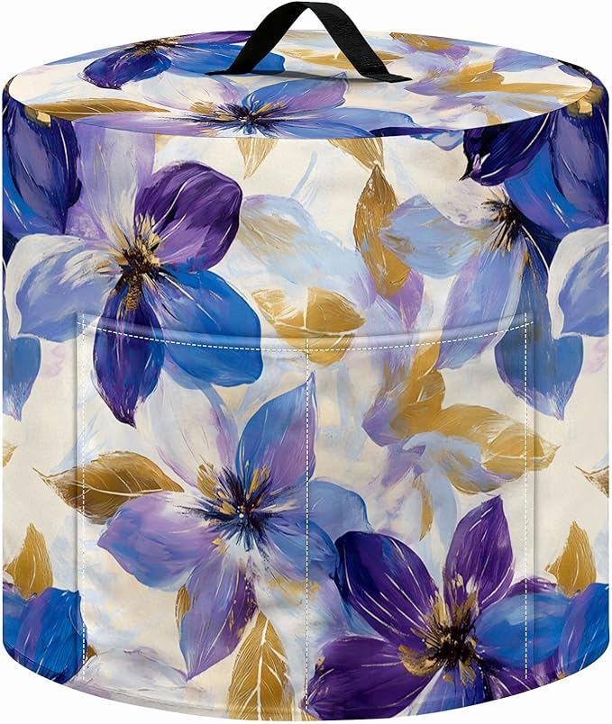 Kitchen Appliance Accessories Dust Cover for 3-6-8 Quart Instant Pot, Pressure Cooker, Air Fryer & Crock Pot,Decorative Appliance Cloth Cover with Top Handle & Storage Pockets (Purple, 8 Quart)
