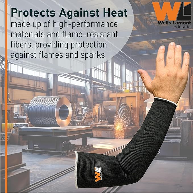 Wells Lamont INDUSTRIAL Heat & Flame Resistant Work Sleeve | Para-Aramid - Metal Fabrication, Automotive