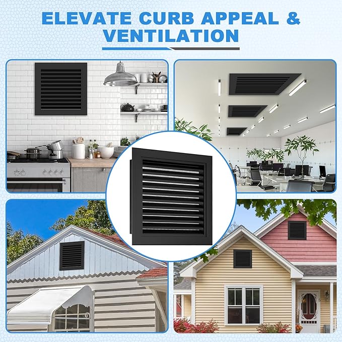 12" x 18" Aluminum Alloy Gable Vent, Never Rust Gable Vents for Shed, Reducing Indoor Temperature - Ideal for Wall, Attic, Shed, Door, and Shipping Container, Vent Opening: 10" x 16"