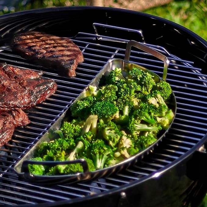 SnS Grills Drip ‘N Griddle 18” Pan - Stainless Steel Griddle, Drip Pan, Roasting & Baking Pan for Home ‘N Roam Travel Kettle, Outdoor Grilling & Indoor Oven Use, Dishwasher Safe for Easy Cleaning