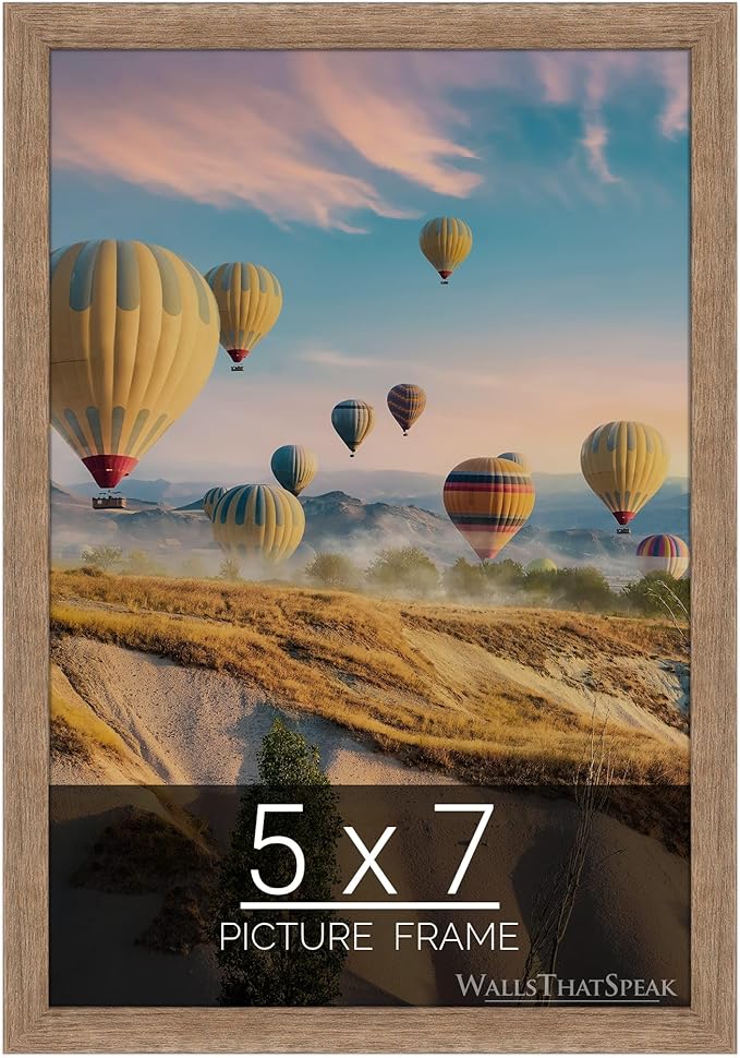 wallsthatspeak 5x7 Brown Barnwood Picture Frame for Puzzles Posters Photos or Artwork