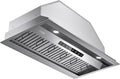 VIKIO HOMERange Hood Insert/Built-in 36 Inch, Kitchen Hood with 980 CFM, 3-Speed, Ducted/Ductless Convertible, Stainless Steel Vent Hood/Gesture/Touch Control, 3 Pcs Baffle Filters with Handlebar