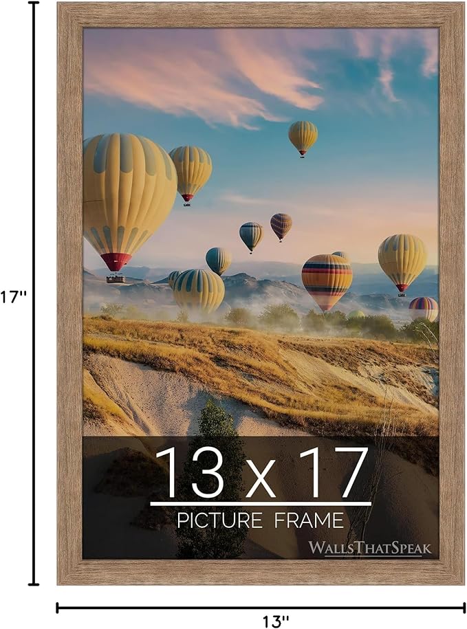 wallsthatspeak 13x17 Brown Barnwood Picture Frame for Puzzles Posters Photos or Artwork