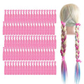 MEEDEE 100 Pack Hot Pink Elastic Hair Accessories - No Crease Soft Knotted Ponytail Holders, Ouchless for Yoga/Workout, No Damage Elastic Bracelets