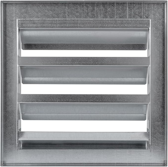 Repa Market 8" x 8" Inch Heavy Duty Galvanized Steel Exhaust Vent - Air Intake Wall Louvered Vent Grille - Outdoor/Indoor HVAC Vent Register - HVAC Crawl Space Durable Air Gable Vent