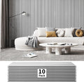 Art3dwallpanels 10 Pack Acoustic Panels, 48" X 12" X 0.43" Soundproof Wall Panels, Self Adhesive High Density Sound Absorbing Acoustic Treatment for Recording Studio, Office, White and Black