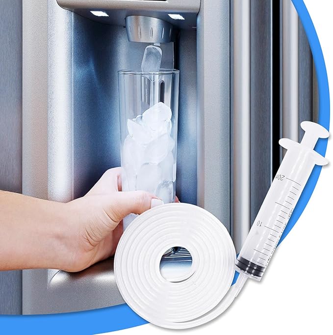 Refrigerator Water Line Kit - Ice Maker Fridge Water Line Kit, 25FT 1/4In Water Tubing with Fittings and Tubing Cutter for Refrigerator, Ice Maker, RO Filter, Also Unfreeze Water Line Tool Include