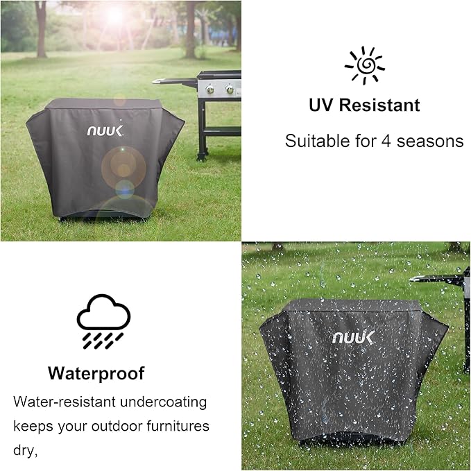 NUUK 20" x 30" Waterproof Outdoor Cooking Station Cover, Heavy Duty UV Resistant BBQ Grill Table Cover for Pizza Oven Cart and Kitchen Prep Island