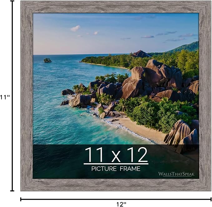 wallsthatspeak 11x12 Gray Barnwood Picture Frame for Puzzles Posters Photos or Artwork