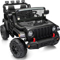 2 Seater Ride on Car Toy, 12V Electric Car for Kids 4-8 with Remote Control, Capacity 110 lb, LED Light - Black