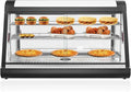 48 inch Food Warmer Display, Anpuce 3-Tier Food Warmer Countertop Display Pizza Pastry Warmer w/ 3D Heating with LED Lighting, Temper Glass Door, Pastry Display Case for Buffet Restaurant