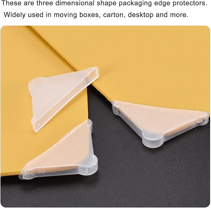 uxcell 20Pcs Plastic Corner Protectors 8x50mm Right Angle Shape Glass Corner Guards Cushion for Corner Protection of Glass, Mirror, Tile, White