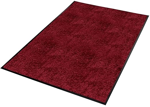 Guardian Platinum Series Indoor Wiper Floor Mat, Rubber with Nylon Carpet, 2'x9', Burgundy