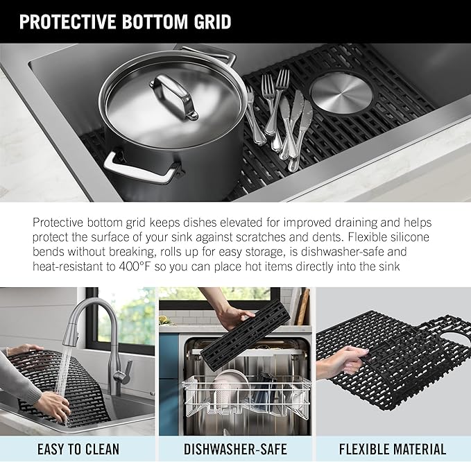 DELTA FAUCET Delta Marca 30 inch Drop-In Undermount Stainless Steel Single Bowl Kitchen Sink with Accessories