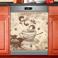 Coffee Cup Retro Dishwasher Magnet Cover Sticker Magnetic Refrigerator Panel Front Door Fridge Microwave Decal Decorative