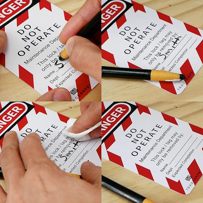 TRADESAFE Lockout Tagout Tags Station, 150 Danger Do Not Operate Tags Included, Wall-Mountable Loto Tags Board, 10 Impact-Resistant Holders, Acrylic Lockout Tagout Board