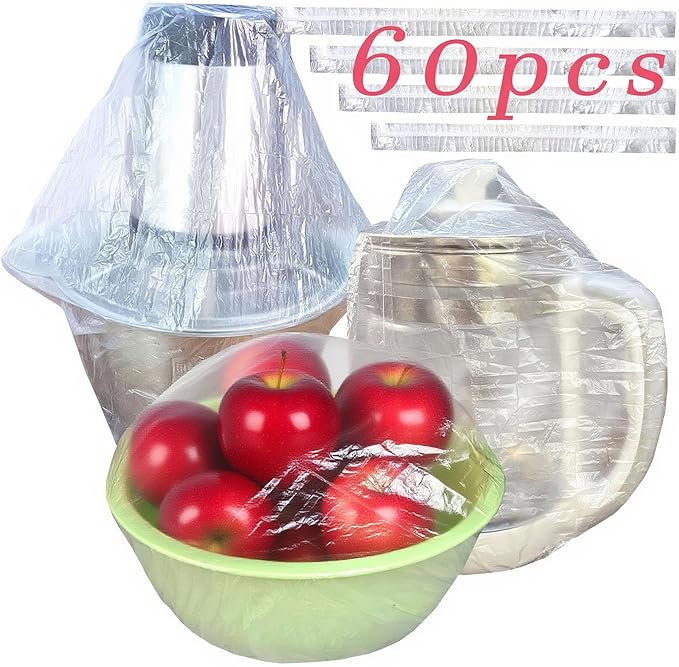 60 PCS Clear Kitchen Small Appliance Covers,Disposable Plastic Dust Cover for Instant Pot,Slow Cooker,Toaster Oven,Blender,Air Fryer,Food Processor,Mixer,Meat Slicer,Coffee & Bread Maker