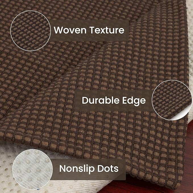 IOHOUZE Washable Area Rug 6x9 Non Slip Rubber Backed Rugs for Living Room, Dining Room Rugs Bedroom Rug, Woven Indoor Floor Carpet for Living Room Nursery Office, Brown