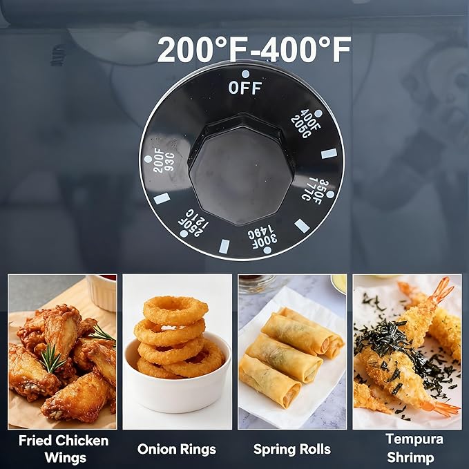 Commercial Deep Fryer, Stainless Steel Gas Floor Fryer for Restaurants, 4-Burner Fryer with 2 Baskets and Adjustable Temperature, Liquid Propane Powered, 50 LBS Capacity, 400°F, 120000 BTU