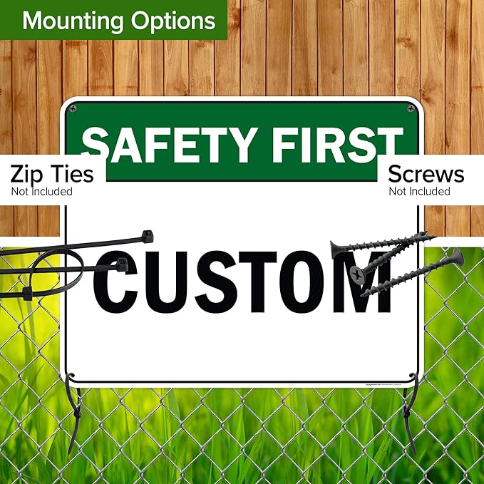 Custom Safety First Sign, Ansi Sign, Osha Compliant, 24x30 Inches, 55 mil thick HDPE (high density polyethylene), Made in USA by My Sign Center