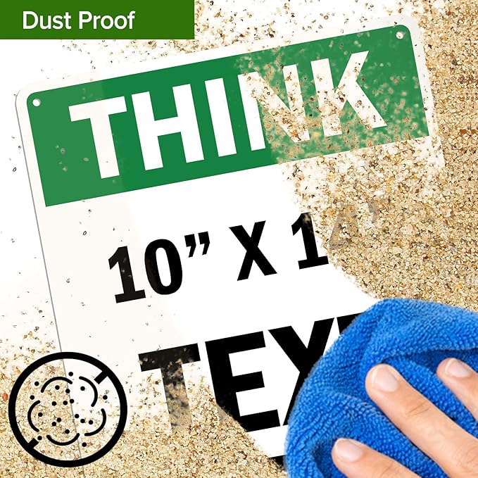 Custom Think Sign, OSHA Sign, 10x14 Inches, Rust Free .040 Aluminum, Fade Resistant, Made in USA by My Sign Center