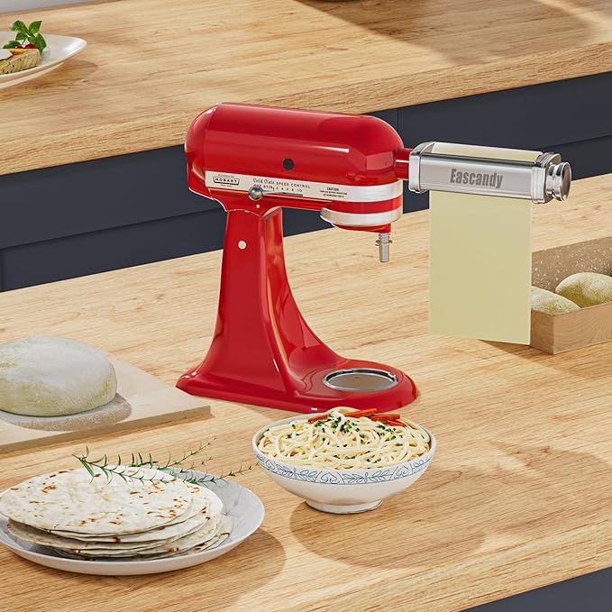 Pasta Roller Attachment for KitchenAid, Stainless Steel Dough Sheeter Attachment for KitchenAid Stand Mixer, 8 Gears Adjustable Thickness.