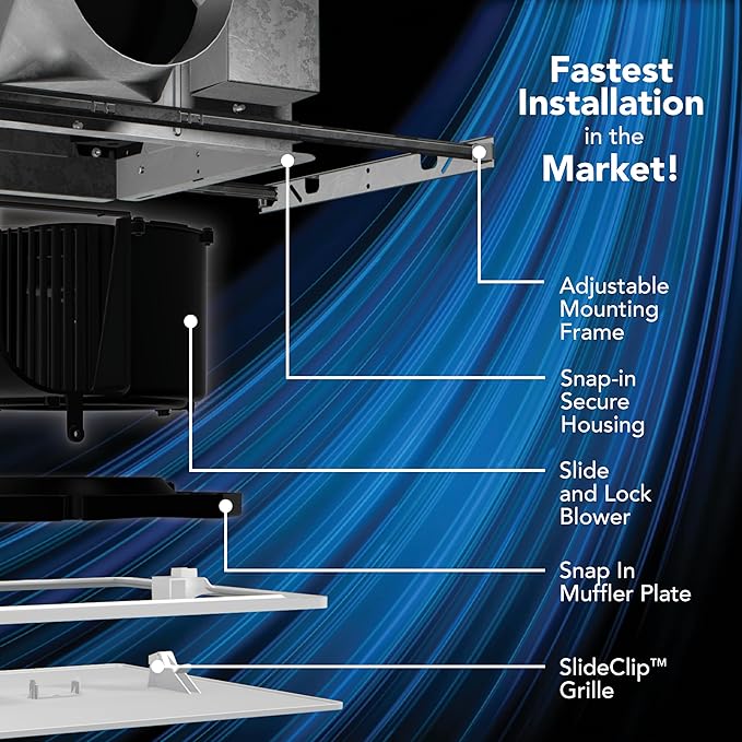 EVOLVE Premium Bathroom Exhaust Fan w/Continuous Run, 50-80-110 Selectable CFM