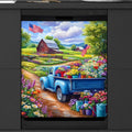 Garden Flower Flag Dishwasher Magnet Cover for The Front Dishwasher Door Cover Panel Decals Magnetic Refrigerator Cover for Kitchen Farmhouse Home Decor 23 X 26 in