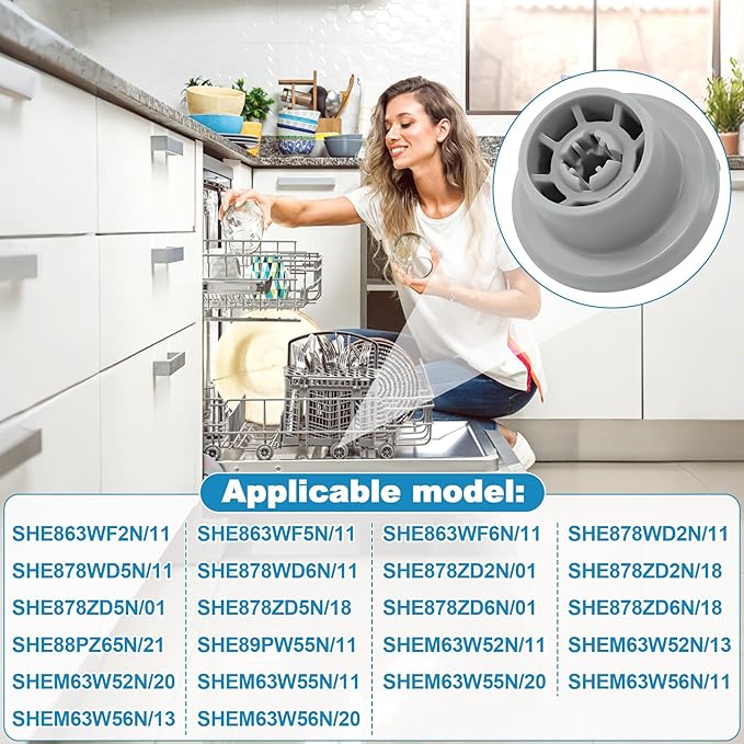 10016657 Dishwasher Lower Rack Wheel Kit-4P, Suitable for SHP865ZD5N, SHP878ZD5N, SHPM65W55N