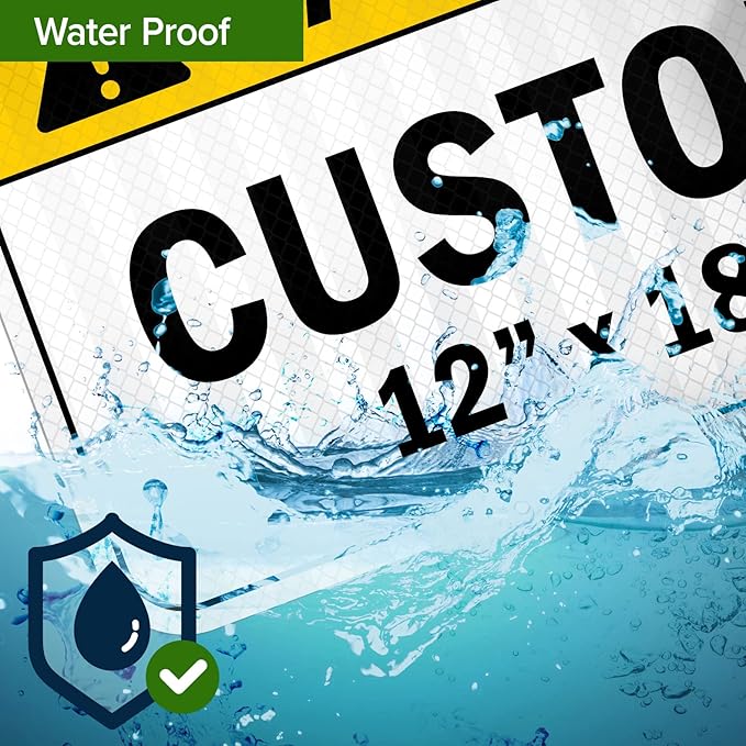 Custom Caution Sign, Ansi Sign, Osha Compliant, 12x18 Inches, 3M EGP Reflective, Rust Free .063 Aluminum, Fade Resistant, Made in USA by My Sign Center