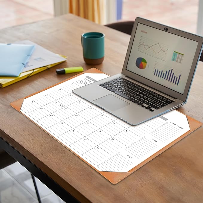 Desk Calendar 2026-2027 with Desk Mat – 22" x 17" Large Desk Pad Calendar Runs from January 2026 to June 2027, Office Supplies Desktop Monthly Calendar for Home & Office