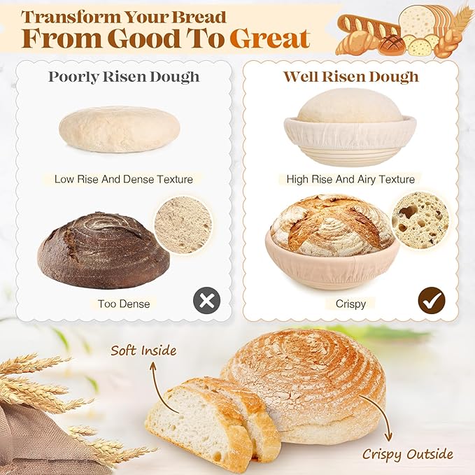 Sourdough Starter Kit, Sourdough Bread Baking Supplies, Sour Dough Starter Kits, Pink Sourdough Kit, Baking Gifts for Women, Bread Proofing Basket, Sour Dough Bread Making Kit Tools Baking Set