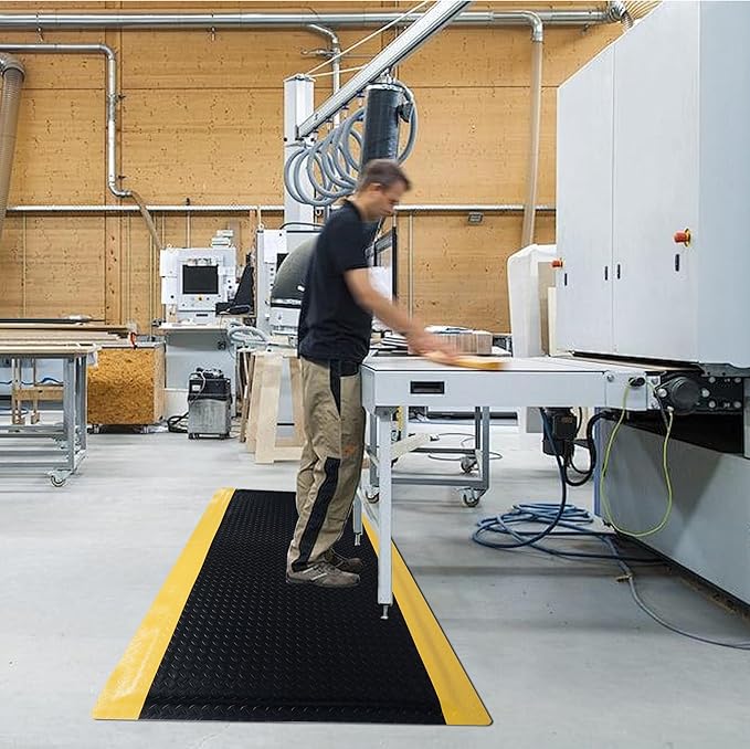 Nisorpa Anti Fatigue Mats Industrial 3' x 5' Ergonomic Standing Mat 15/16" Extra Thick Cushioned Shop Floor Mats Kitchen Mats Heavy Duty Commercial Diamond Plate Support for Leg & Back Pain
