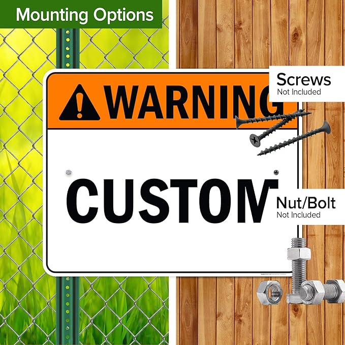 Custom warning Sign, Ansi Sign, Osha Compliant, 24x30 Inches, Rust Free .063 Aluminum, Fade Resistant, Made in USA by My Sign Center