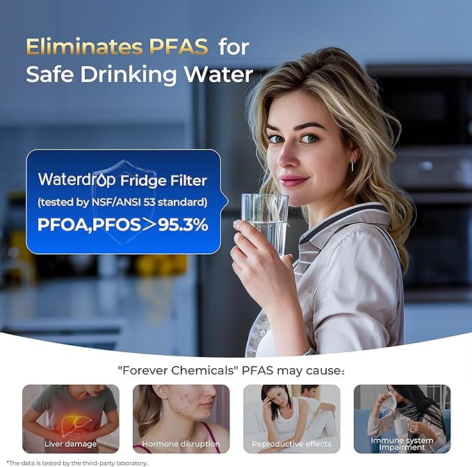 Waterdrop Plus DA97-17376B Water Filter Replacement for Samsung® HAF-QIN/EXP, DA97-08006C, NSF/ANSI 401&53&42&372 Certified Refrigerator Water Filter, 2 Filters (Package may vary)