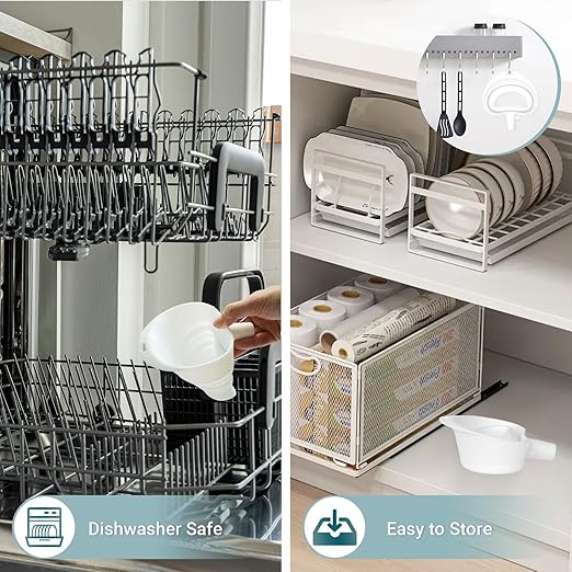 Foldable Flour Funnel for KitchenAid 4.5-5 Qt Tilt Head Stand Mixers, Silicone Funnel Stand Mixer Attachment Dishwasher-Safe