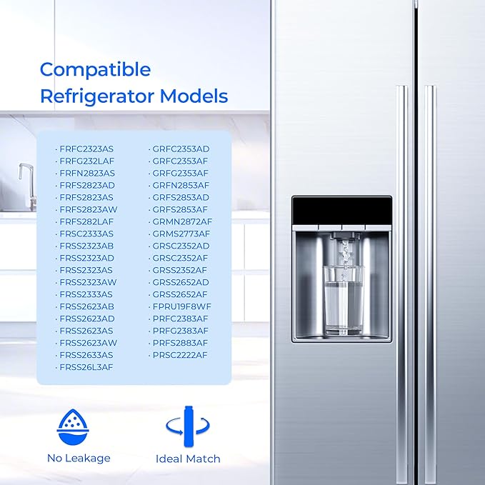 PWF-1 FPPWFU01 Water Filter, Compatible with Frigidaire FPPWFU01 PurePour PWF-1, Frigidaire FPRU19F8WF, PRFC2383AF, PRFG2383AF, PRFS2883AF, PRSC2222AF, 4 Pack