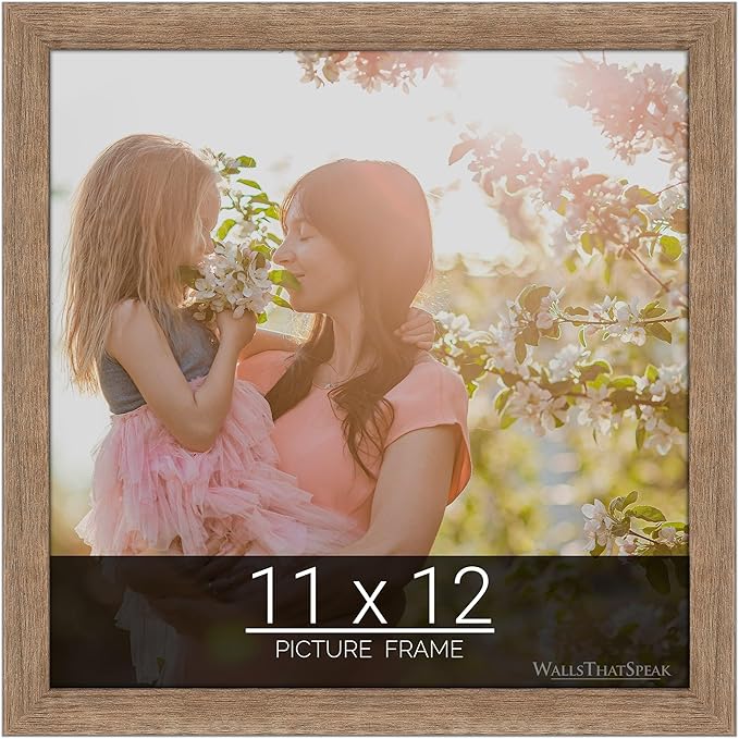 wallsthatspeak 11x12 Brown Barnwood Picture Frame for Puzzles Posters Photos or Artwork