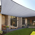 LOVE STORY Custom Size 16' x 22' Silver Grey Sun Shade Sail Canopy Commercial Rectangle Sail Shade Fabric for Patio Garden Backyard Pool (Customized)